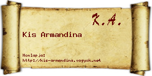Kis Armandina névjegykártya